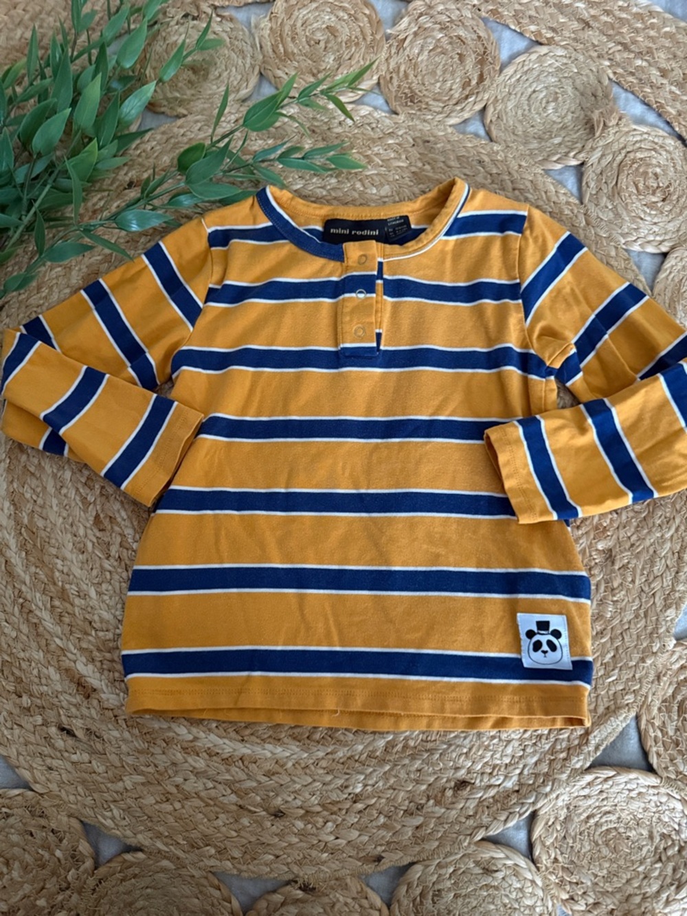 Mini Rodini Striped Henley 4-5 boys Longsleeve top